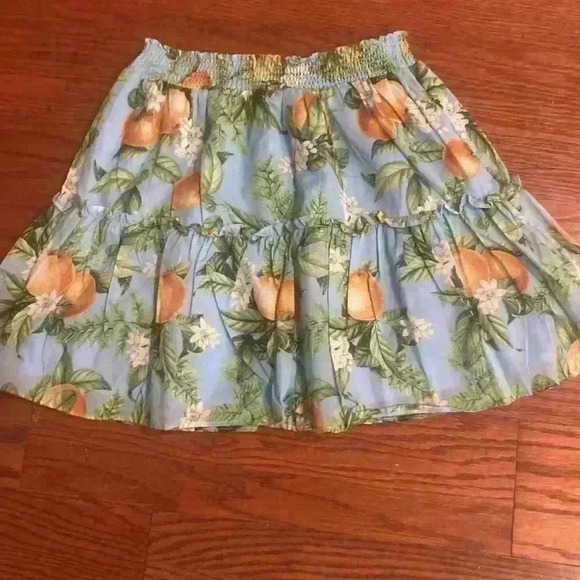 BB DAKOTA STEVE MADDEN juicy lemon print elastic waist pull on tiered mini skirt - Picture 4 of 6